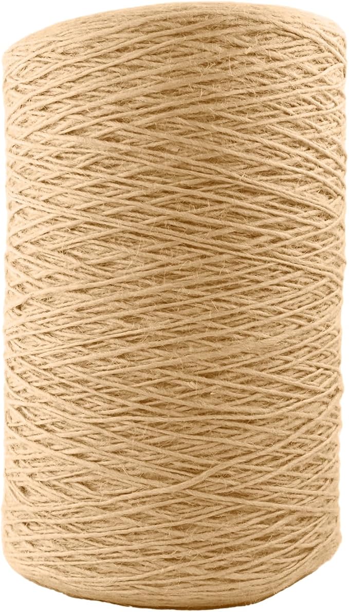 1mm x 1000 Feet Natural Jute Rope, Twine for Gardening Tomato Climbing Plant Tie Floristry Crafts Gift Wrapping Packing Decor