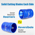 Pipe Reamer Tool, Copper PVC Tube Deburring Tool Plumping Tools Pipe Cleaner 1/4" to 1-5/8" Inner Outer Reamer Pipe Tubing Chamfer for Metal PVC PPR Copper Brass Aluminum(Blue)