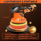 Saker Cordless Buffer Polisher, 6 Inch Fast Charging Portable Car Polishing Kit with 12V 2000mAh Battery, Polisher for Car Detailing Polishing Waxing