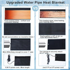 Water Pipe Heat Blanket, 39"x7" Stickable Water Pipes Heater Tape with 6.6Ft Cable Foil Pipe Warmers Water Line Insulation Wrap Pipe Freeze Protection for Outdoor Pipe RV Sewer Hose, Max140˚F，110V