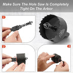 2-1/4 Inch Hole Saw with 9.1mm Triangle Shank Arbor, JTemgle Bi-Metal Hole Saw Heavy Duty Hole Cutting Tool for Cornhole Boards, Recessed Lights, Wood, Plastic, Drywall & Soft Metal