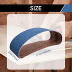 3x21 Inch Sanding Belts 21 Pcs 7 Grits Sizes (3 Each of 40/60/80/120/150/240/400 Grits) Heavy Duty Belt Sander Zirconia Belt Sander Paper for Wood, Metal, Stainless Steel, Cars, and Furniture