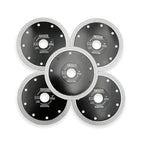 DT-DIATOOL Diamond Tile Blade 5 Inch 5pcs Diamond Turbo X Mesh Rim Segement Circular Saw Blade for Procelain Ceramic Stoneware Marble Granite Fits 5/8"-7/8" Arbor