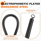 HARFINGTON PVC Spring Tube Bender 12mm OD 380mm Long A Type Conduit Pipe Bender Bending Spring for Pipe Bending Devices in Home Hydropower, Black
