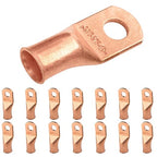 SELTERM 1/0 AWG 5/16" Stud (15 Pcs.) - UL Heavy Duty Battery Terminal Connectors, Bare Copper Battery Cable Lugs, 0 Gauge Wire Connectors, Electrical Battery Cable Ends, Ring Terminals Copper Lugs