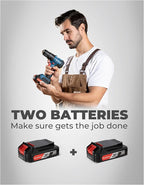 Dong Cheng 20V Brushless Heavy-duty Impact Drill, 443 in-lbs, 27000 IPM, 1/2" Keyless Metal Chuck, 20+1+1 Clutch, Cordless Hammer Drill with 2 Battery Kit for Drilling Brick Wall, Metal, Wood