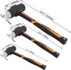 JOIKIT 3 PCS 2lbs 3lbs 4lbs Sledge Hammer Set, Drilling Crack Hammer with Forged Steel Head and Non-Slip Shock Absorbing Grip, Solid Construction for Demolition Work