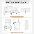HUHOLE 32 x 12 inch Clamp On Desk Pegboard, Black Metal Desktop Organizer, Desk Accessories for Gaming & Office, Versatile Clamp-On Pegboard for Organization and Storage