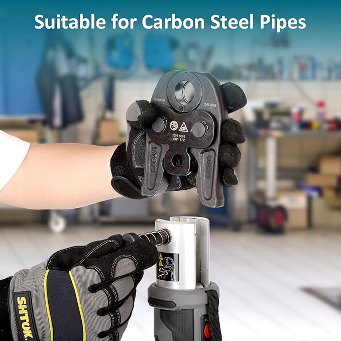 7PCS MegaPress Pressing Kit 1/2”-2” with 3PCS Pressing Jaws,3PCS Press Rings, 1PC Actuator for Carbon Steel Pipes Compatible with Standard Pressing Tools