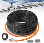 Pipe Heating Cable 24FT (3FT-200FT) for Metal & Plastic Water Pipes - Freeze Protection up to -40°F, 5W/FT 120V Heat Tape to Keep Water Flowing