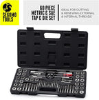 Segomo Tools 60 Piece Metric & SAE Threading Tap & Die Tool Set - TD60MMSAE