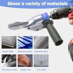 360° Pivoting Drill Metal Shear Attachment, Professional Power Tool Accessory for Cordless & Corded Drills, Heavy-Duty Metal Cutter for Iron, Aluminum & Copper Sheets with Adjustable Handle- B