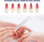 Stainless Steel Nail File with Anti-Slip Handle and Leather Case, Double Sided and Files Nails Easily for Men and Woman,Great for Home Salon or Travel Use (2 PCS Metal)