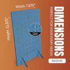 Torched Pegboard Display Stand for Jewelry, Craft Shows, Selling, Vendor Events, Tools, Peg Board Accessories Rack Organizer, Medium 8" L x 4.3" W x 12" H, Blue