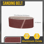 4 x 24 Inch Sanding Belt, 5 Pcs 180 Grit Knife Sharpener Belts Work Sharpening for Belt Sander Knife Carving Tool Metal Working