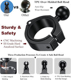 BRCOVAN 1'' Ball Large Bar Clamp Mount, Fit 1.5'' / 1.65'' / 1.75'' / 1.85'' / 2'' Round Rails & ATV UTV Roll Cages, Fit for RAM Mounts B Size 1 Inch Ball Double Socket Arm, Aluminum Alloy