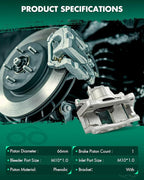SCITOO 18B5484 Front Left Disc Brake Caliper Assembly w/Bracket For Chrysler,For Dodge,For Jeep,For Ram,For Volkswagen