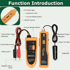 Underground Wire Locator, Up to 3 Feet Deep and 1,640 Feet Long, Wire Detector with Headset and Battery, Underground Wire Breaker Locator for Pet Fence, Underground Irrigation and Power Line