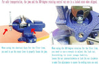 Dual-Purpose Combined Bench Vise or Table Vise, multifunctional jaw, Universal Rotate 360° Work Clamp-On Visewith Quick Adjustment, 3.3" Blue