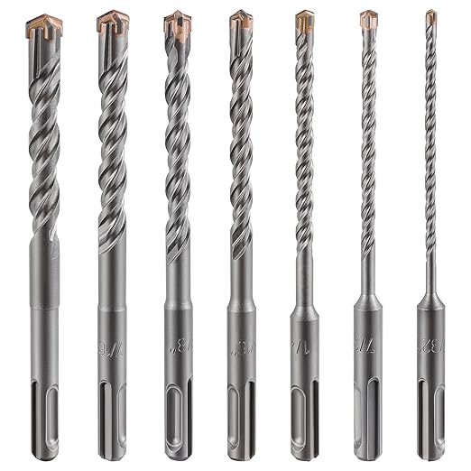 Concrete Drill Bit 1pcs 5/8" X 10"-8" Cross-Type Double Thread Carbide Material Suitable for Concrete, Brick, Cement Walls, Stone