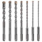 Concrete Drill Bit 3pcs 1/2" X 10"-8" Cross-Type Double Thread Carbide Material Suitable for Concrete, Brick, Cement Walls, Stone