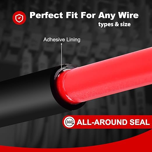 1/4" 65ft 3:1 Heat Shrink Tubing with Adhesive Lining - Marine Grade, Ideal for Home, Automotive, and Industrial Use - Black