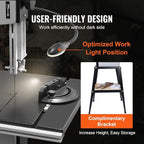 VEVOR Band Saw with Stand, 10-Inch, 560 & 1100 RPM Two-Speed Benchtop Bandsaw, 370W 1/2HP Motor with Metal Stand Optimized Work Light Workbench Fence and Miter Gauge, for Woodworking Aluminum Plastic