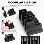 90 pcs Magnetic Modular Wrench Organizers for Tool Drawers, Black Tool Organizers- Wrench Rack with Metric & SAE Labels, Customizable Magnet Tool Storage Holder Festival for Mechanics