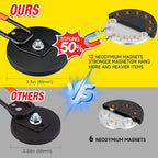 Large Strong Magnetic Hooks For Hanging Heavy Duty, 2PCS 3.5in Neodymium Magnet Storage Utility Hooks, Industrial Magnet Hook, Steel Long Magnetic Holder Hanger Organizer For Garage Garden Power Tools