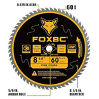 FOXBC 8-1/4 Inch Table Saw Blade 24 Tooth, 60 Tooth Wood Cutting with 5/8" Arbor, Diamond Knockout