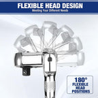 WORKPRO Flex Head Stubby Ratchet & Bit Driver Set 16 PCS, 1/4", 3/8" Drive Ratchet Handle Wrench, 72-T Quick-Release Reversible Socket Wrench, 2 Socket Adapters, 2 Extension Bars, 10 PCS 1/4" Hex Bits