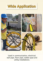 Fish Tape Fiberglass 6MM 328FT Fish Tape Puller Fiberglass Wire Cable Running with Cage [6mm*100m]