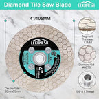 4 Inch/105MM Diamond Cutting Disc - Tile Saw Blade Cutting Wheel Double-Sided Diamond Discs for Cutting Grinding Porcelain Ceramic Tile Marble Granite,5/8"-11 Thread