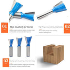 1-1/2” Dovetail Router Bit 1/2 Shank Half-Blind & Through Dovetail Bits Wood Joints Cutter Tool for Making Boxes Drawers Chests for Engraving Router planing Head Wood Cutter