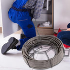 VEVOR Drain Cleaning Cable 75ft x 1/2 inch Solid Core Cable Sewer Cable, Drain Auger Cable Cleaner, Snake Clog Pipe Drain Cleaning Cable W/Four Shapes of Cutters