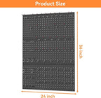 WALMANN 96PCS Metal Pegboard with Pegboard Hooks for Wall, Garage Tools Storage Pegboar for Garage, Workbench, Peg Boards, Tool Organizer Board with Hooks(Black)