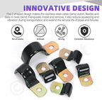 Swpeet 40Pcs 7 Size 6mm-25mm 1/4" Galvanized Hole Vinyl Coated One Hole Unilateral Cable Clamps Assortment Kit, Rubber Cushioned Insulated Clips, Metal Wire Clamps for Pipe Cables Wires