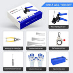 Stainless Steel Cable Tie Gun Set - With 150pcs Heavy Duty Cable Ties，Special Tool For Fastening And Cutting Metal Zip Ties-for Chain Link Fence Parts, Wire Fence Rolls,Exhaust Wrap, Outdoor Fences
