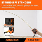 JORGENSEN Digital Tape Measure, 2-in-1 16Ft Rechargeable Digital Measuring Tape Ft/Ft+in/in/M/CM/MM Unit, Metric & Inches Tape Measurement Tool for Pythagorean, Area, Volume