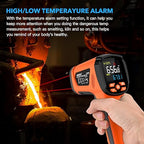 MESTEK Infrared Thermometer Temperature Gun, -40℉~3632℉, High Temp Thermometer with Thermocouple Probe, Non-Contact 50:1 Pyrometer Dual Laser Thermometer Gun for Engine, Kiln, Forging, Industrial