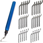 STARVAST 30Pcs Metal Deburring Tool, Deburring Blades Kit with Swivel Handle, Pipe Deburring Tool for Soft Metal (Aluminum, Copper), Wood, Plastic and Steel Burr Removing