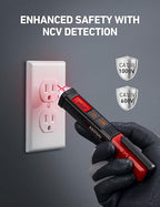 AstroAI VTS1000H Voltage Tester with Screwdriver, Non-Contact Electrical Tester, Dual Range AC 12V/70V-1000V, Live Wire Test, Wire Breakpoint Finder, Audible Alarm, LCD Percentage Display, Red