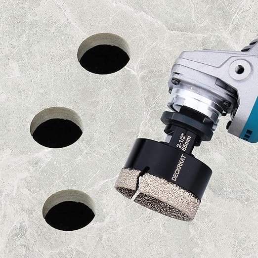Diamond Hole Saw, 2-1/2" Hole Saw for Tiles Granite Marble Ceramic Glass Porcelain, 65mm Core Drill Bit with 5/8-11 Thread and 3/8” Hex Shank Adapter for Angle Grinders & Drills