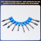 10PCS 1/4 Carbide Burr Set 1/4 Shank Die Grinder Bits Drill Bits Grinding Bits for Metal Rotary Tool Attachment Accessories Rasp Weld Wood Stone Deburring, Compatible with Milwaukee Dewalt