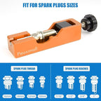 Spark Plug Gap Tool, Spark Plug Gapping Tool with 32 Blade Steel Feeler Gauge, Universal Spark Plug Gap Tool for Most 10mm 12mm 14mm 16mm Spark Plugs (Orange)