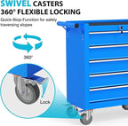 5 Drawers Rolling Tool Chest, Portable Storage Tool Box with Wheels, Tool Chest with Lock for Warehouse, Garage, Repair Shop and Tool Room