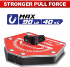 Spurtar Switchable Welding Magnets 90lbs Welding Clamps On Off Magnet Holder, Heavy Duty Hexagon Clamp Tools and Accessories Multi-Angle