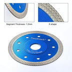 4.5 inch Diamond Saw Blade 4.5" Cutting Disc Wheel for Cutting Porcelain Tiles Granite Marble Ceramics Works with Tile Saw and Angle Grinder (5 Pack, Blue)