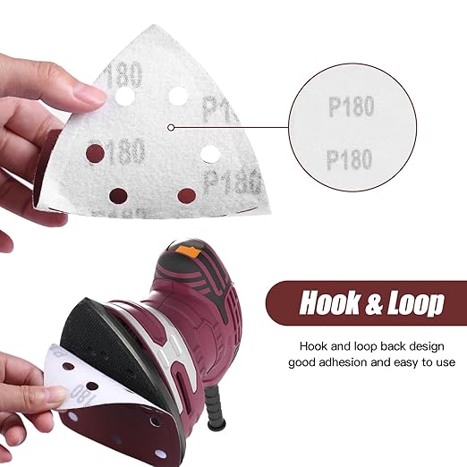50PCS Mouse Detail Sander Sandpaper 11 Holes 60 Grit Hook and Loop Mouse Sanding Sheets for Mouse Sanders Abrasive Pads for Precision Sanding