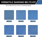 4x36 Inch Sanding Belts 18 Pcs 6 Grits Sizes (3 Each of 60/80/120/150/240/400 Grits) Heavy Duty Belt Sander Zirconia Belt Sander Paper for Wood, Metal, Stainless Steel, Cars, and Furniture
